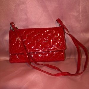 Red glittery cross body bag